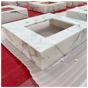 Bàn trang điểm phòng tắm bằng đá cẩm thạch Statuario Top