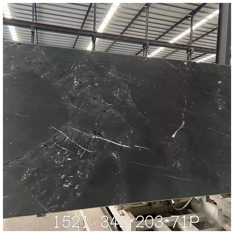 Black Negresco quartzite leathered Slab
