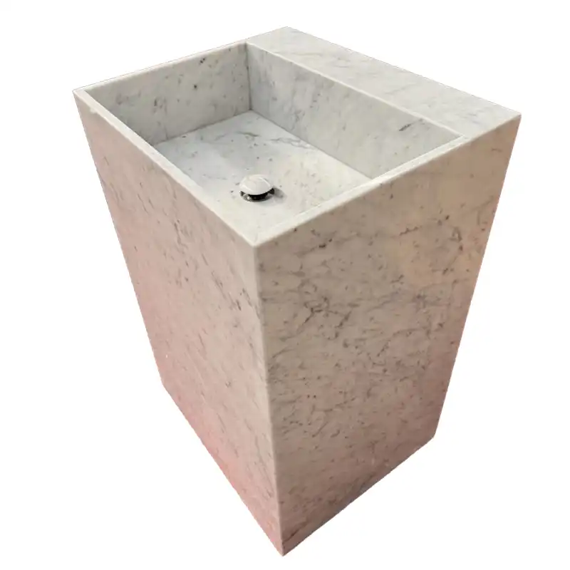 Chậu rửa có bệ bằng đá cẩm thạch Carrara