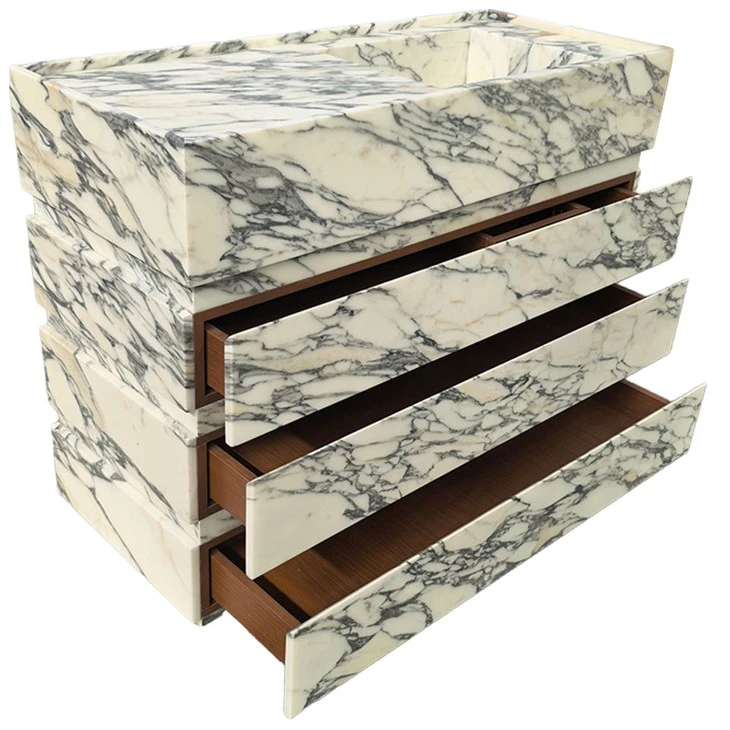 Tường đá cẩm thạch Arabescato-Hưng Vanity Top