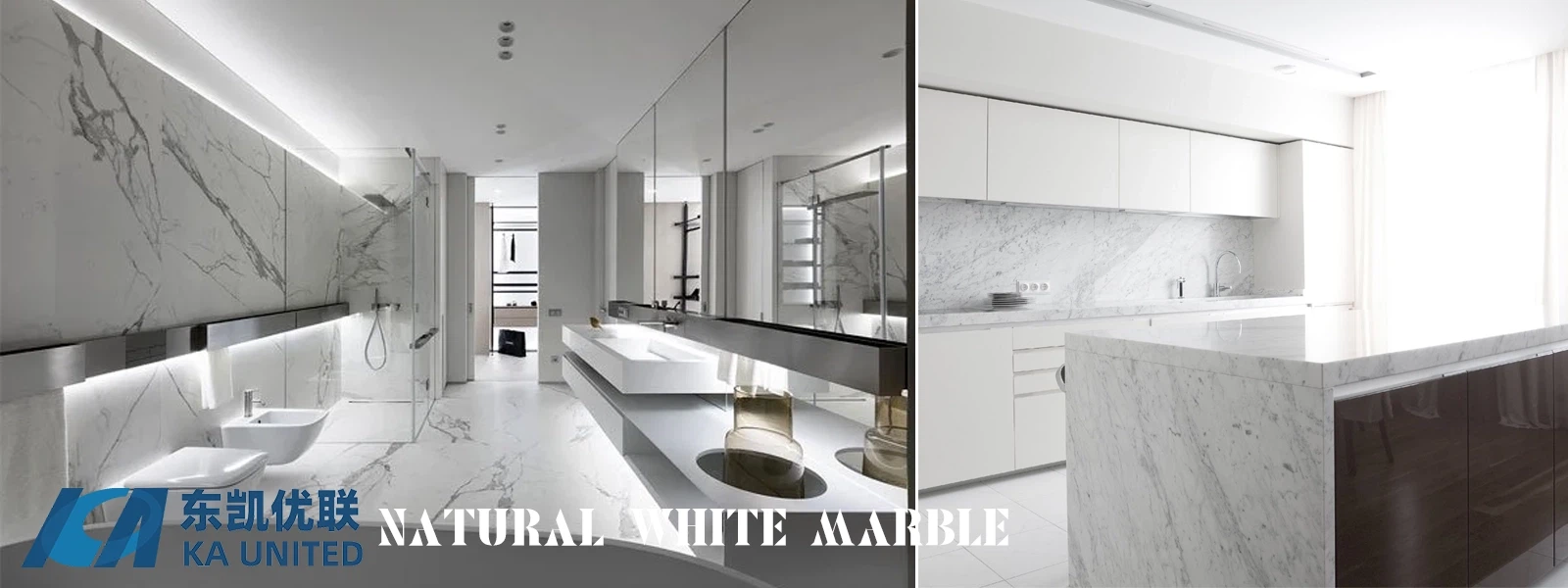 White Marble Kitchen and Bathroom Designs-KA UNITED White Marble Kitchen and Bathroom Designs-KA UNITED