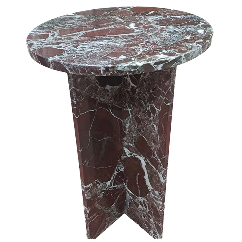 Rosso Levanto Marble Side Table Rosso Levanto Marble Side Table