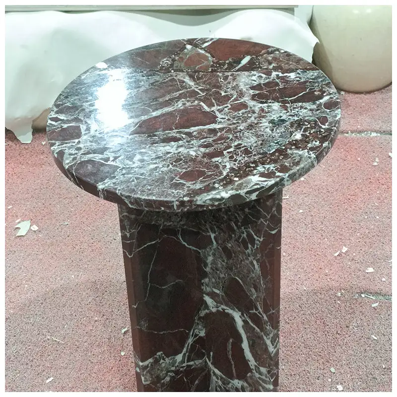 Rosso Levanto Marble Round Coffee Table Rosso Levanto Marble Round Coffee Table