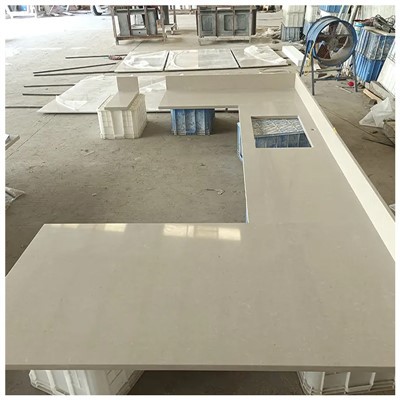 Mặt bàn bếp thạch anh màu be