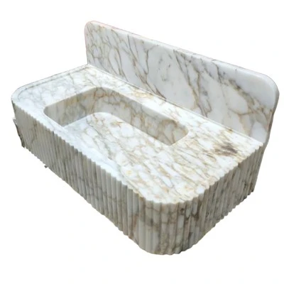 Chậu rửa bằng đá cẩm thạch vàng Calacatta